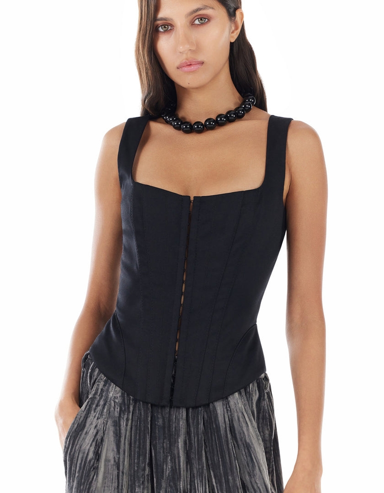 Fan Corset Black