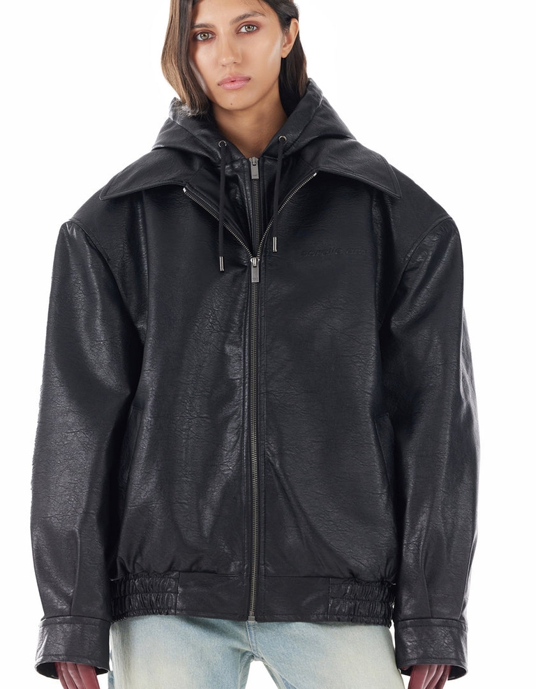 Mystique Leather Bomber Black