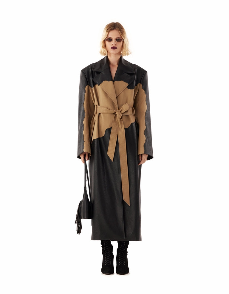 Burst Trench Coat Black