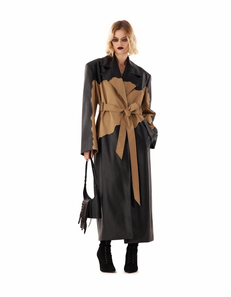 Burst Trench Coat Black