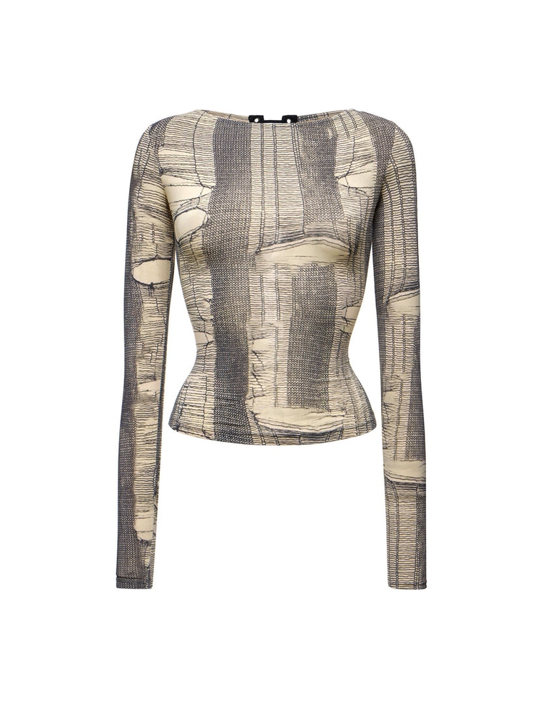 Corset Printed Longsleeve Brown